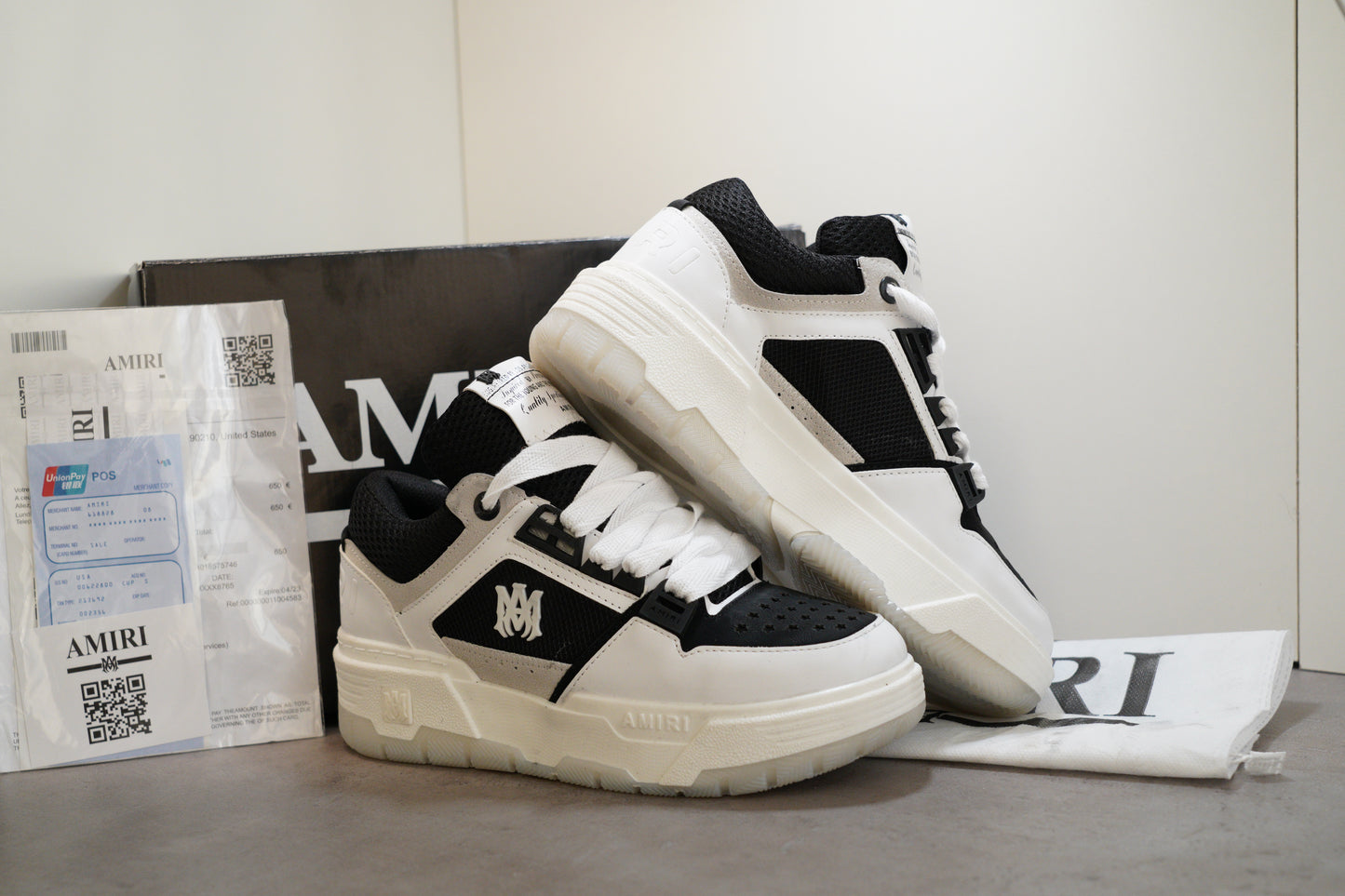 Amiri MA-1 Lace-Up Sneakers Black&White