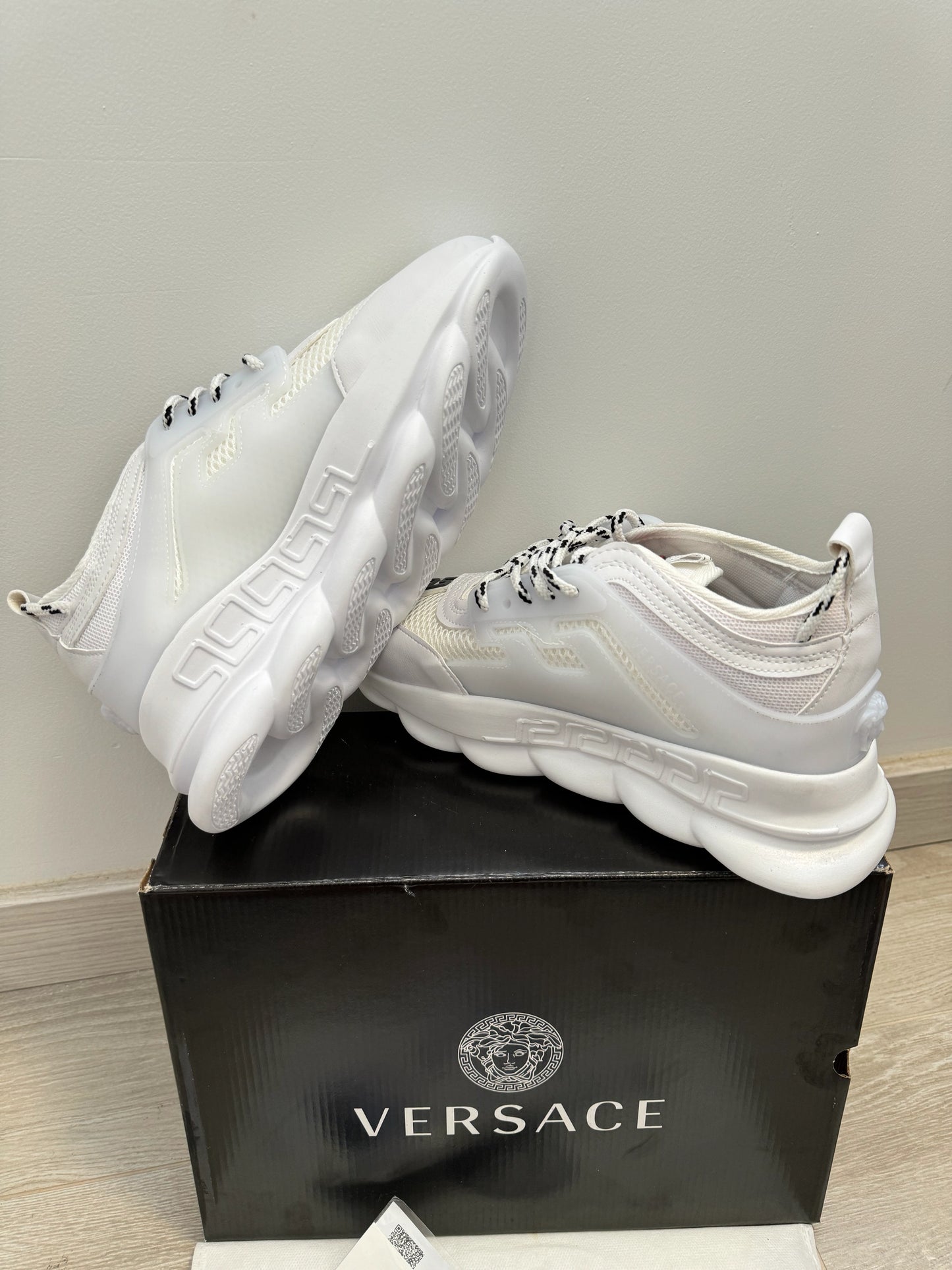 Versace Chain Reaction "Triple White" sneakers