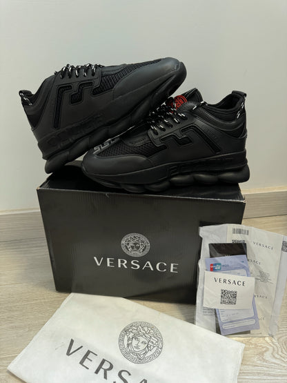 Versace Chain Reaction "Triple Black" sneakers
